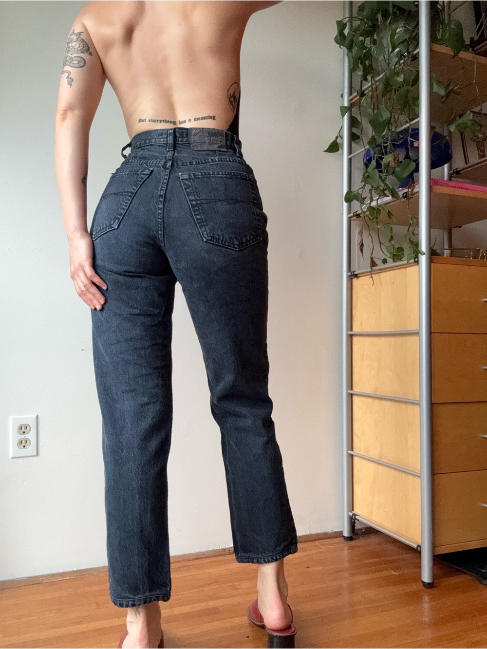 Ikeda Vintage High Rise Straight Leg Navy Jeans